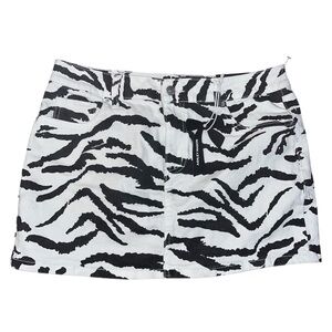 Ashley Mason zebra print y2k micro mini skirt